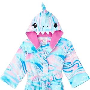 New Saint Eve Swim Youth’s (XXS-3/4) Beach Swim Cover Up Shark Hooded Robe. NWT.